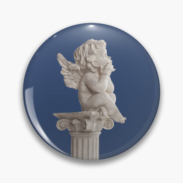 Artikelvorschau, Cherub-Statue auf Säule – Light Academia Angelcore-Statue entworfen und verkauft von ShabanMerch.