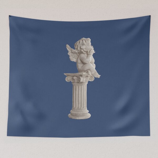 Item preview, Cherub Statue on Pillar - Light Academia Angelcore Statue designed and sold by ShabanMerch.