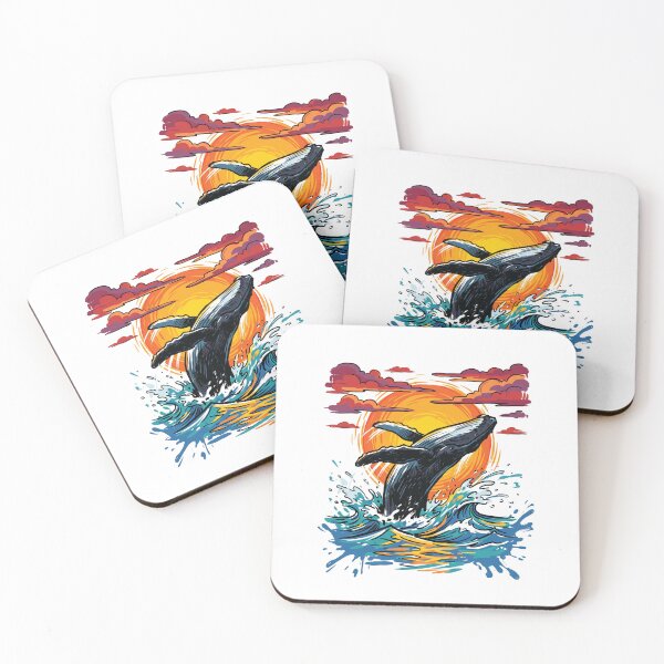 Item preview, Humpback Whale Breach Sunset Silhouette Art designed and sold by Merch by Das Design Studio.