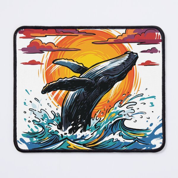 Item preview, Humpback Whale Breach Sunset Silhouette Art designed and sold by Merch by Das Design Studio.