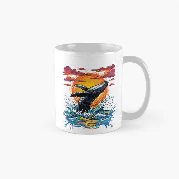 Item preview, Humpback Whale Breach Sunset Silhouette Art designed and sold by Merch by Das Design Studio.