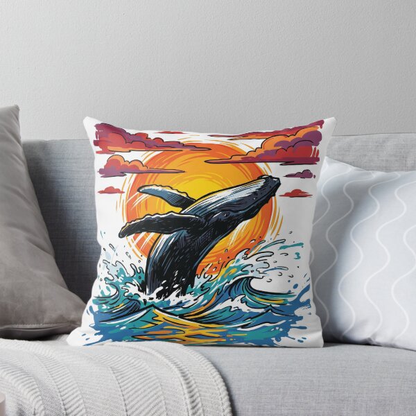 Item preview, Humpback Whale Breach Sunset Silhouette Art designed and sold by Merch by Das Design Studio.