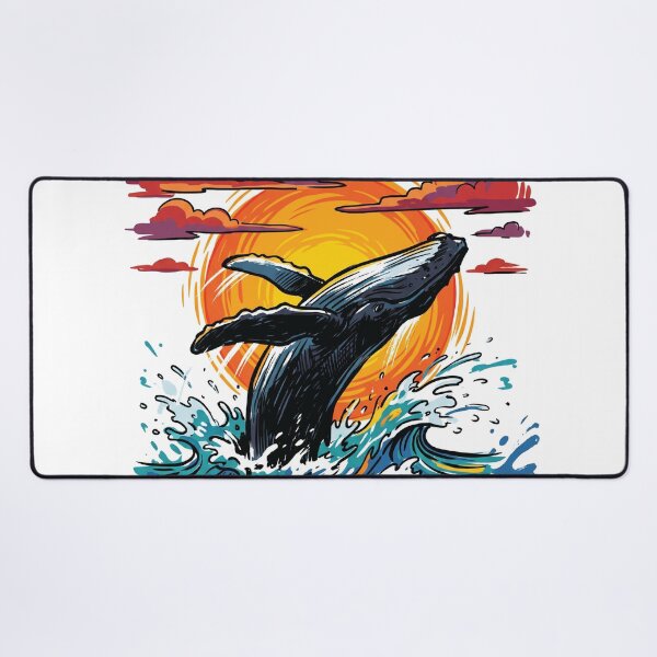 Item preview, Humpback Whale Breach Sunset Silhouette Art designed and sold by Merch by Das Design Studio.