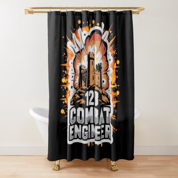 Item preview, 12B Combat Engineer — Massive Exploding Castle Emblem on Rocky Base U.S. Army MOS Military Engineering Graphic White Outline designed and sold by GFamilyC.
