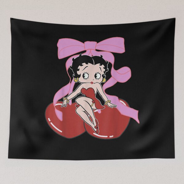 Item preview, Vintage Cartoon Girl Sitting with Cherry Bow Graphic men women designed and sold by LisaMetz21.