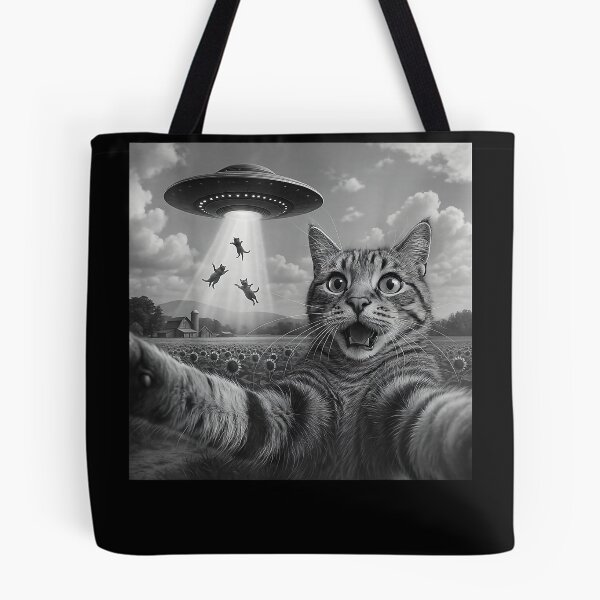 Item preview, Alien Cat Selfie UFO Gifts Men Teen Boys Graphic Funny Cat men women designed and sold by LisaMetz21.