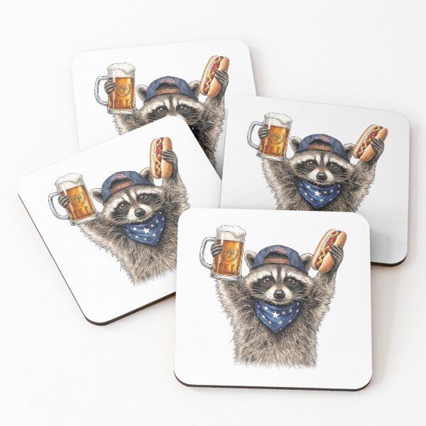 Item preview,  Raccoon Party Animal fourth of july designed and sold by TeeARTHY.
