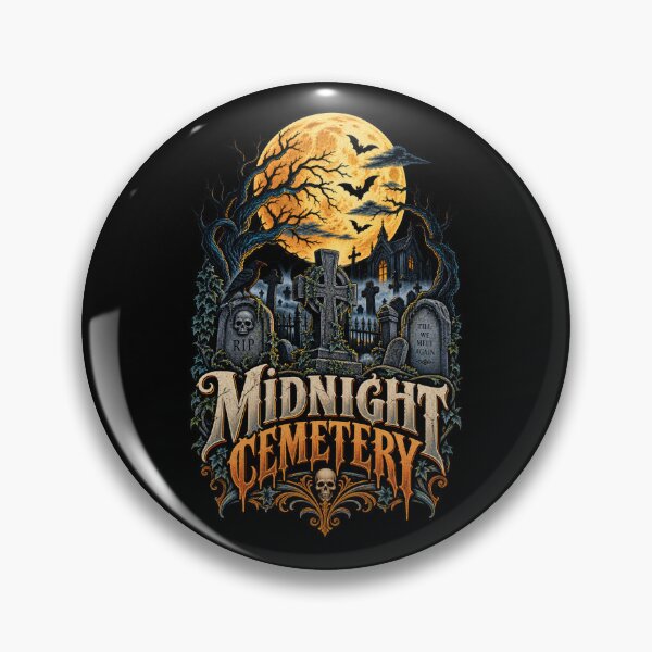 Item preview, Midnight Cemetery – Retro Vintage Gothic Halloween Graveyard Full Moon Design designed and sold by RockitBaby.