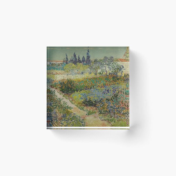 Artikelvorschau, Wandbild „Blumengarten“, „Blühender Garten mit Weg“ von Vincent van Gogh, Vintage-Impressionismus-Landschaftsdruck entworfen und verkauft von RickE.