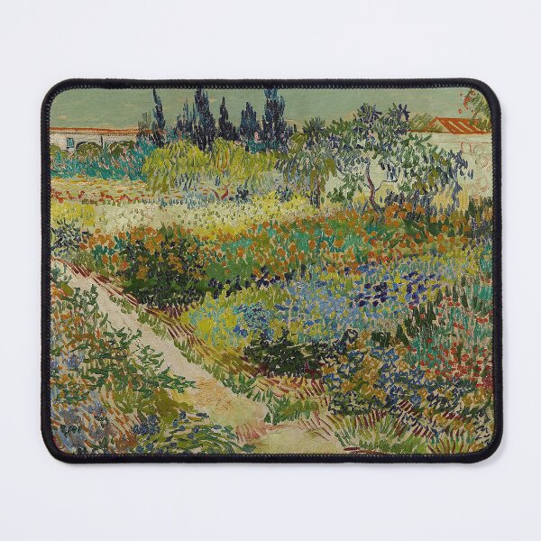 Artikelvorschau, Wandbild „Blumengarten“, „Blühender Garten mit Weg“ von Vincent van Gogh, Vintage-Impressionismus-Landschaftsdruck entworfen und verkauft von RickE.