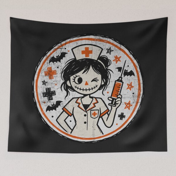 Item preview, Spooky Nurse With Syringe Halloween Humor designed and sold by Studio Bootleg.