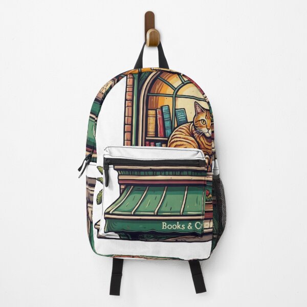 Item preview, Cozy bookstore with a cat in the window designed and sold by DVerse Studio.
