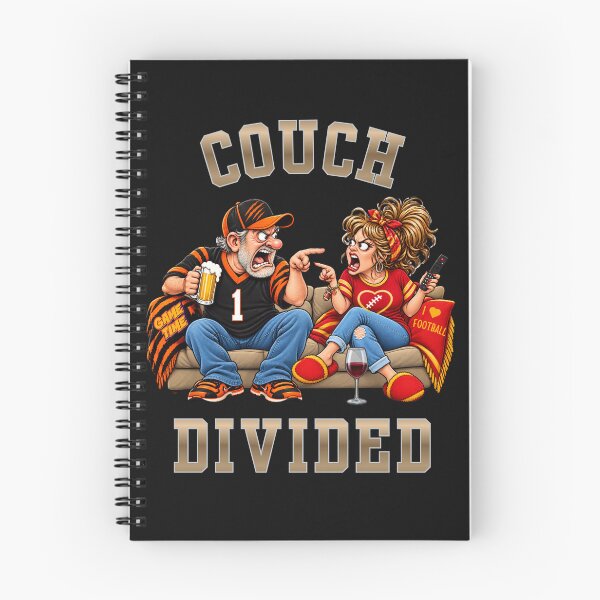 Item preview, Football Fans Couch Divided Cincinnati Bengals & Kansas City Chiefs designed and sold by Bubba's Boutique.