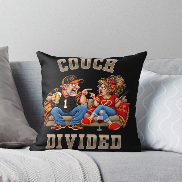 Item preview, Football Fans Couch Divided Cincinnati Bengals & Kansas City Chiefs designed and sold by Bubba's Boutique.