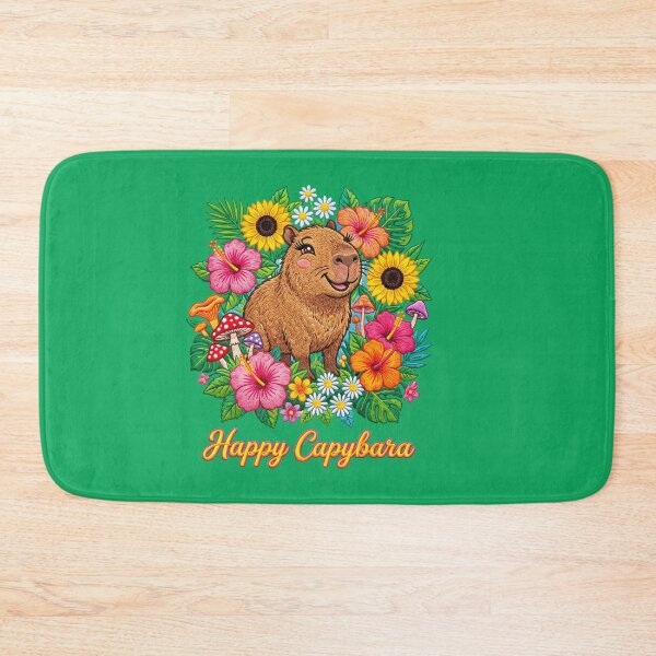 Item preview, Happy Capybara Flowers designed and sold by TeeARTHY.