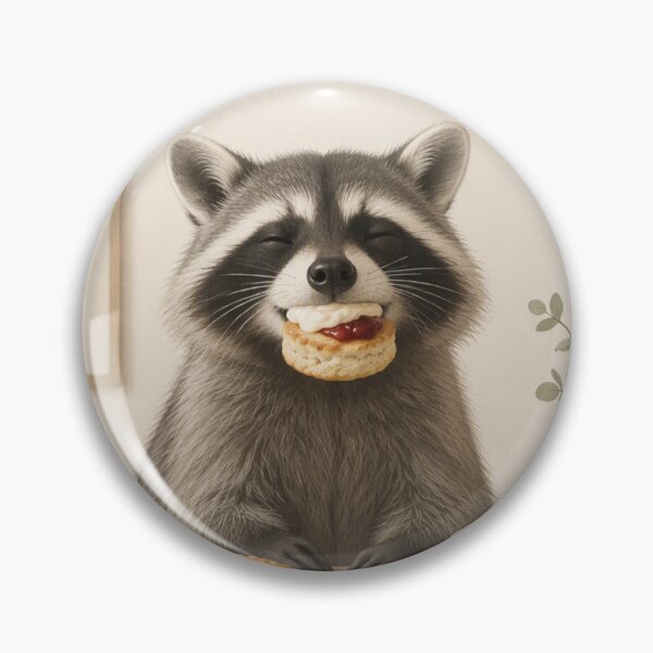 Item preview, Hygge Raccoon & Cream Tea "DELICIOUS" Portrait designed and sold by NickWhittleArt.