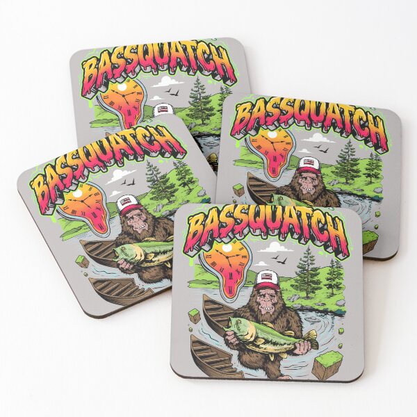 Item preview, Bassquatch Fishing Retro Sunset Tee-70 designed and sold by ArminHamer2.