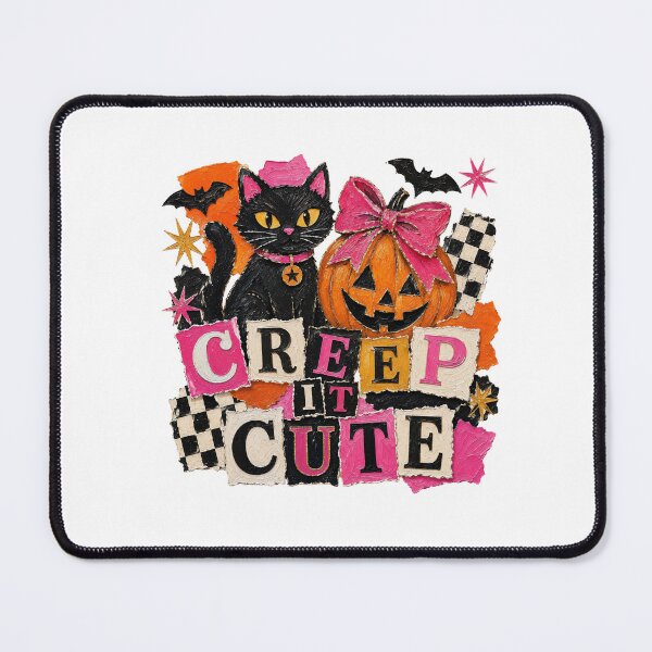 Item preview, Creep It Cute Patchwork Halloween Charm Cat designed and sold by CleanDecor.