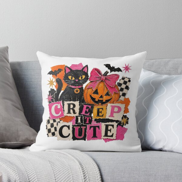 Item preview, Creep It Cute Patchwork Halloween Charm Cat designed and sold by CleanDecor.