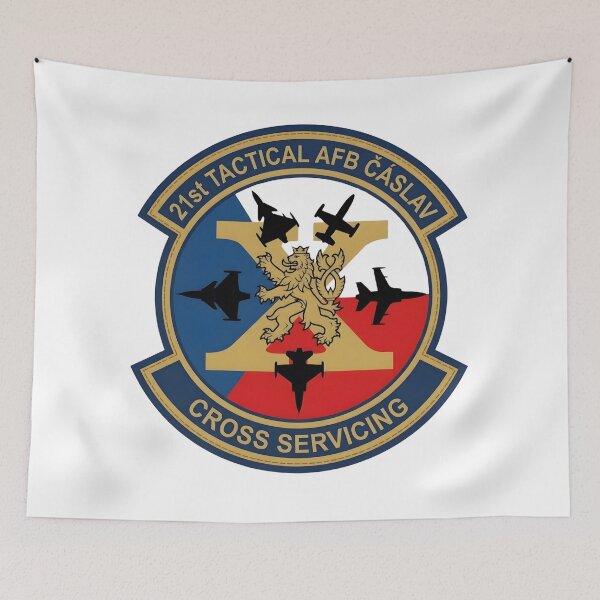 Item preview, Czech Air Force 211st Tactical Air Base Čáslav Cross Servicing Patch Emblem designed and sold by CharlieDesings.