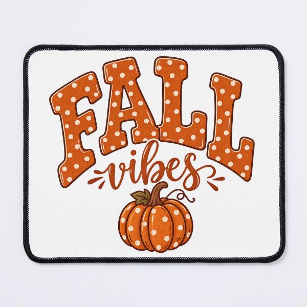 Item preview, Fall Vibes Polka Dot Orange Pumpkin Autumn Typography Art designed and sold by DesignArtist.ia.