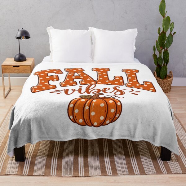 Item preview, Fall Vibes Polka Dot Orange Pumpkin Autumn Typography Art designed and sold by DesignArtist.ia.