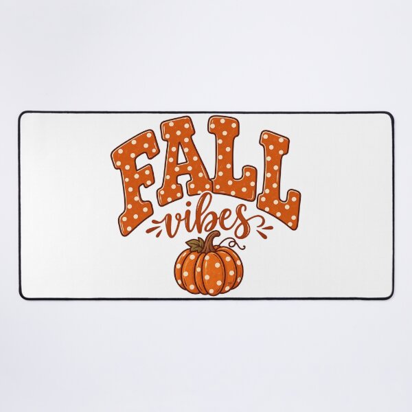 Item preview, Fall Vibes Polka Dot Orange Pumpkin Autumn Typography Art designed and sold by DesignArtist.ia.