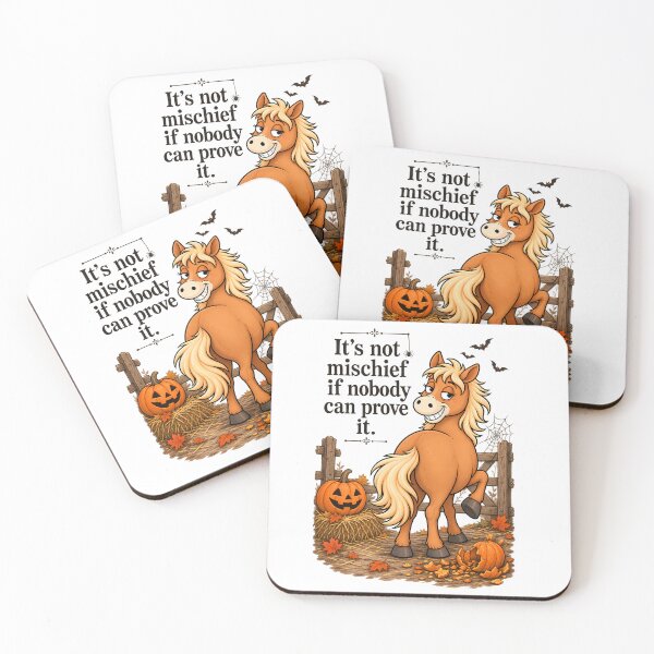 Item preview,  It's Not Mischief If Nobody Can Prove It – Funny Halloween Horse Design designed and sold by Arvelle Art.
