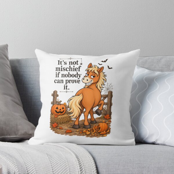 Item preview,  It's Not Mischief If Nobody Can Prove It – Funny Halloween Horse Design designed and sold by Arvelle Art.