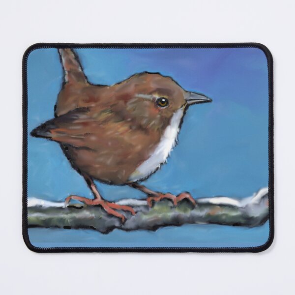 Item preview, Cute Wren on Snowy Branch, Wildlife Art designed and sold by JoyfulWhimsy.