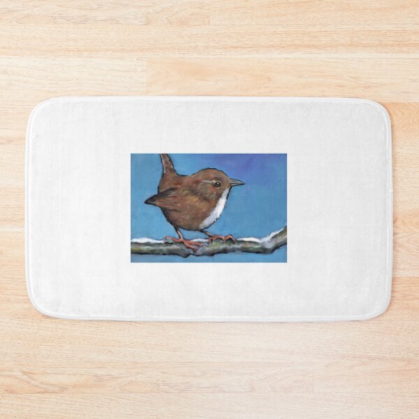 Item preview, Cute Wren on Snowy Branch, Wildlife Art designed and sold by JoyfulWhimsy.