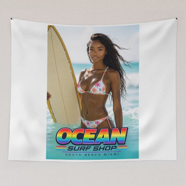 Item preview, Ocean Surf Shop - South Beach - Miami, Florida - Retro 80's Colors designed and sold by JBDesigns21.
