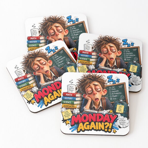 Item preview, Zack Monday Again Funny Tired Student Sticker designed and sold by M. Mamdouh Artworks.
