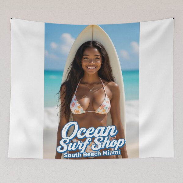 Item preview, Ocean Surf Shop - South Beach Miami - Surfer Girl designed and sold by JBDesigns21.