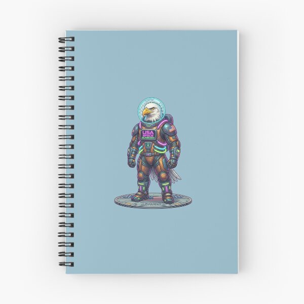 Item preview, U.S. Astronaut Eagle – Retro Neon Space Guardian designed and sold by FootprintofLove.