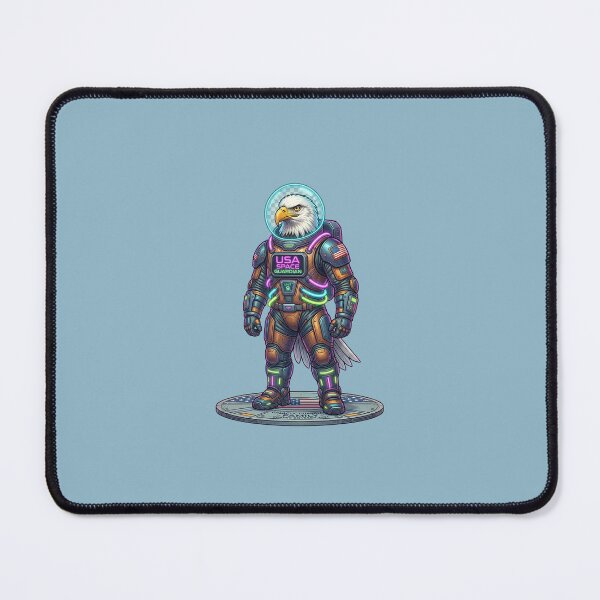 Item preview, U.S. Astronaut Eagle – Retro Neon Space Guardian designed and sold by FootprintofLove.