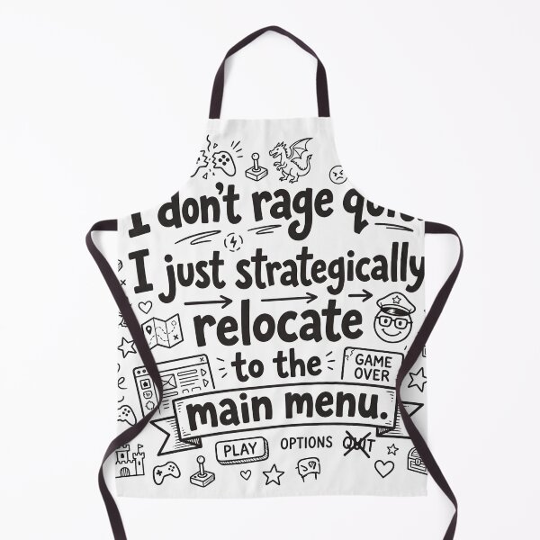 Item preview, I don't rage quit. I just strategically relocate to the main menu. designed and sold by jrzvibe.