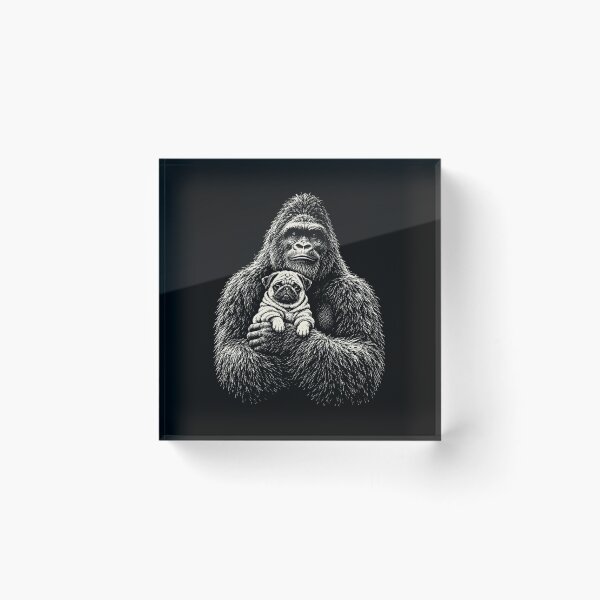 Item preview, Gorilla Protecting Pug Dog Cute Animal Friendship designed and sold by Moizento.