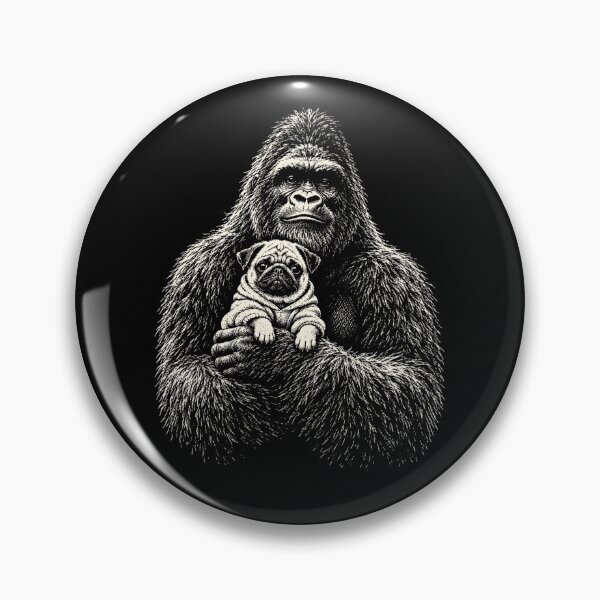 Item preview, Gorilla Protecting Pug Dog Cute Animal Friendship designed and sold by Moizento.