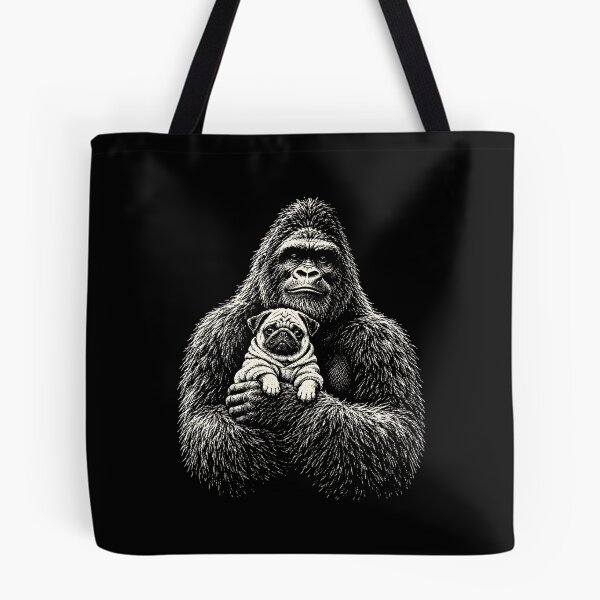Item preview, Gorilla Protecting Pug Dog Cute Animal Friendship designed and sold by Moizento.