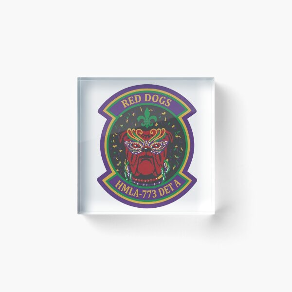 Item preview, USMC HMLA-773 Detachment A Red Dogs Mardi Gras Patch Emblem designed and sold by CharlieDesings.