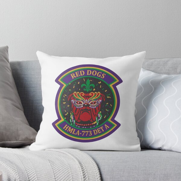 Item preview, USMC HMLA-773 Detachment A Red Dogs Mardi Gras Patch Emblem designed and sold by CharlieDesings.