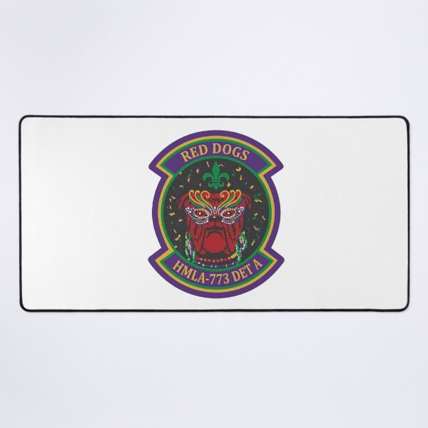 Item preview, USMC HMLA-773 Detachment A Red Dogs Mardi Gras Patch Emblem designed and sold by CharlieDesings.