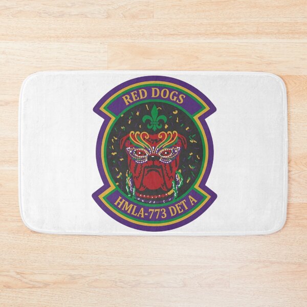 Item preview, USMC HMLA-773 Detachment A Red Dogs Mardi Gras Patch Emblem designed and sold by CharlieDesings.