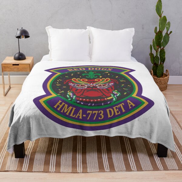 Item preview, USMC HMLA-773 Detachment A Red Dogs Mardi Gras Patch Emblem designed and sold by CharlieDesings.