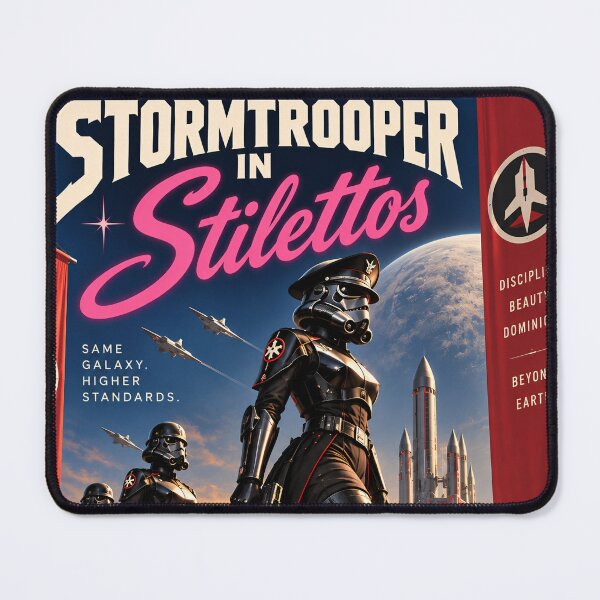 Item preview, Retro Science Fiction Poster: Stormtrooper In Stilettos designed and sold by Moviebuff91.