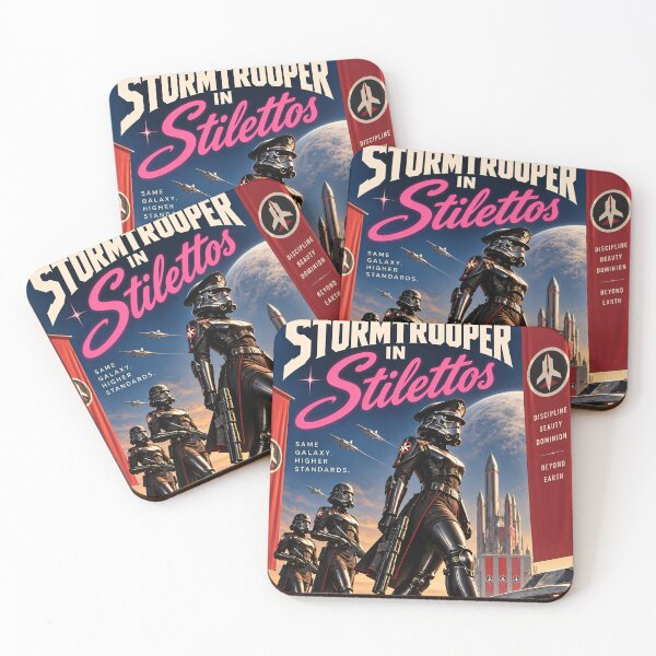 Item preview, Retro Science Fiction Poster: Stormtrooper In Stilettos designed and sold by Moviebuff91.
