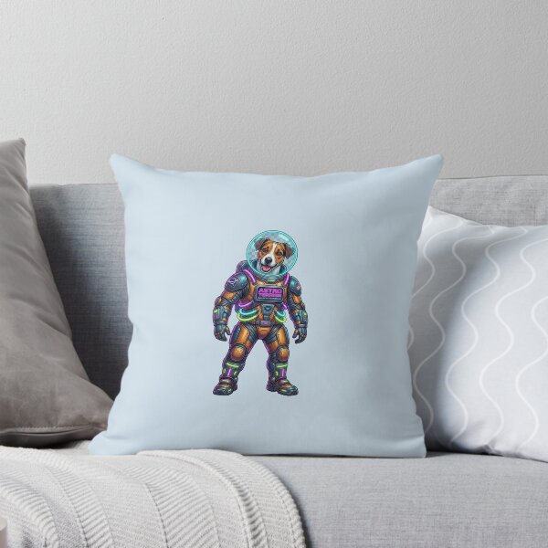 Item preview, Retro Astronaut Dog – Neon Galactic Guardian designed and sold by FootprintofLove.
