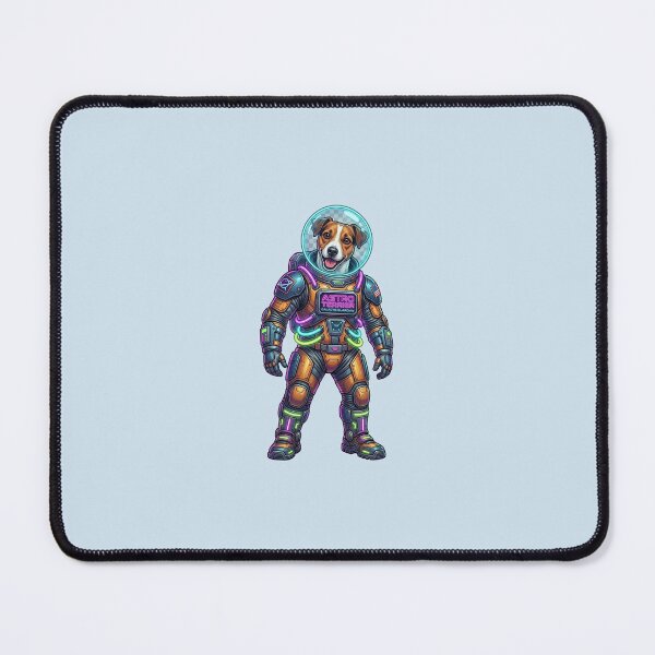Item preview, Retro Astronaut Dog – Neon Galactic Guardian designed and sold by FootprintofLove.