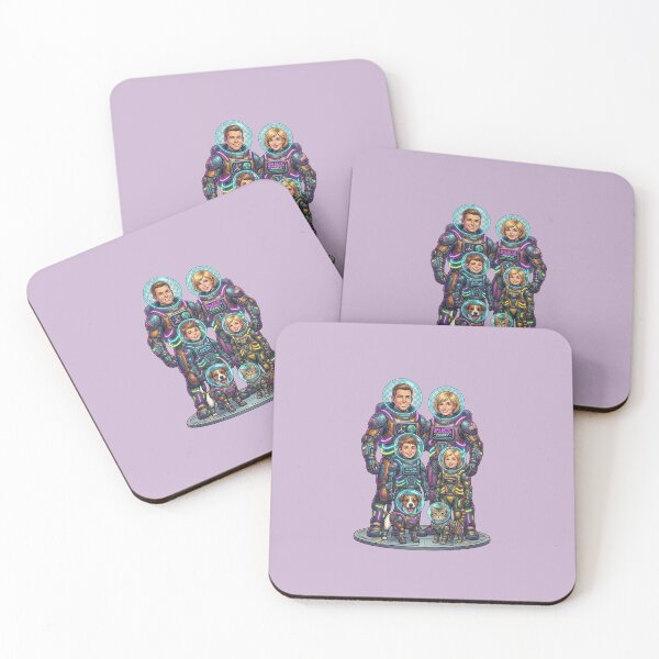 Item preview, Retro Astronaut Family – Galactic Team Adventure designed and sold by FootprintofLove.